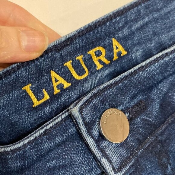 Laura Blue Crop Studded Ankle Jeans size 14 - Picture 11 of 13